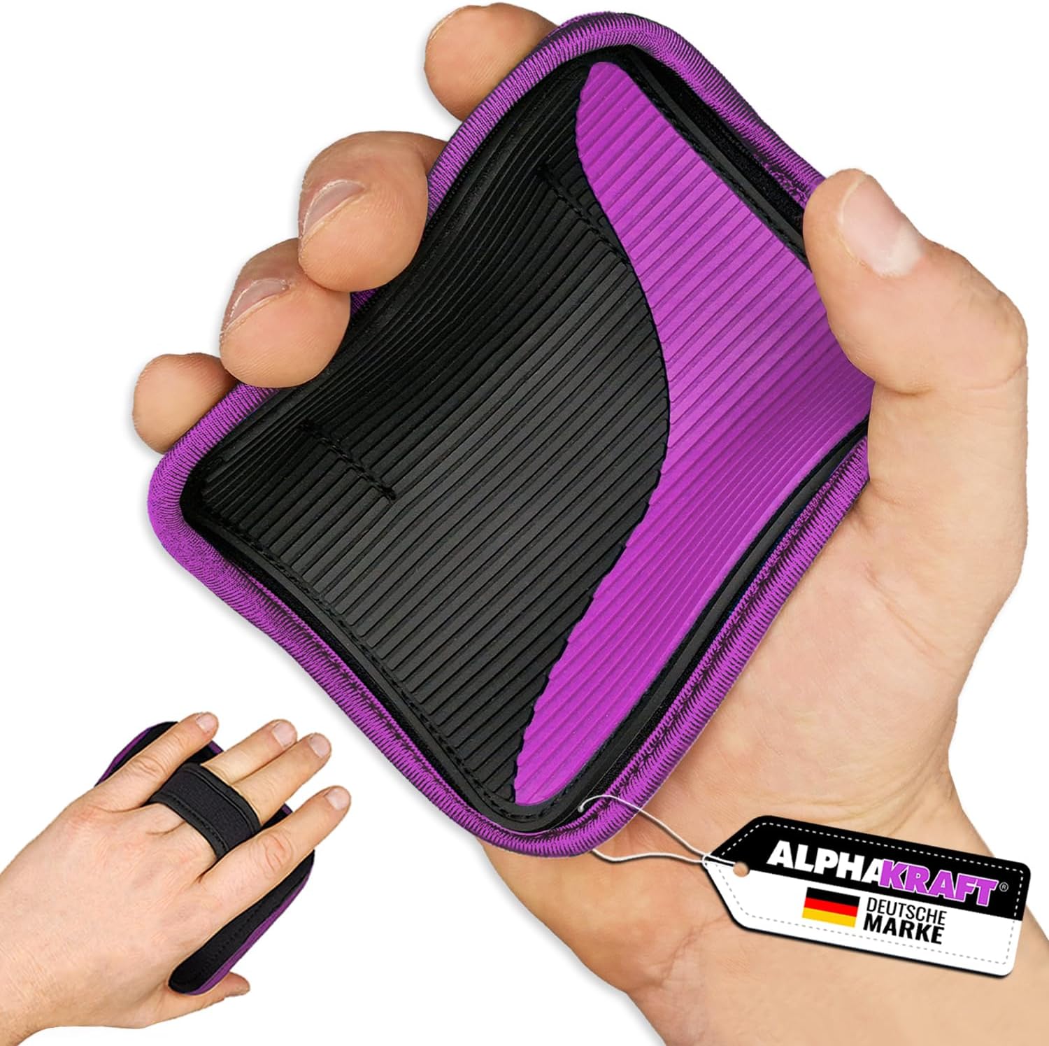 ALPHAKRAFT Griffpolster Neopren 1 Paar rutschfest fuer Kraftsport Training