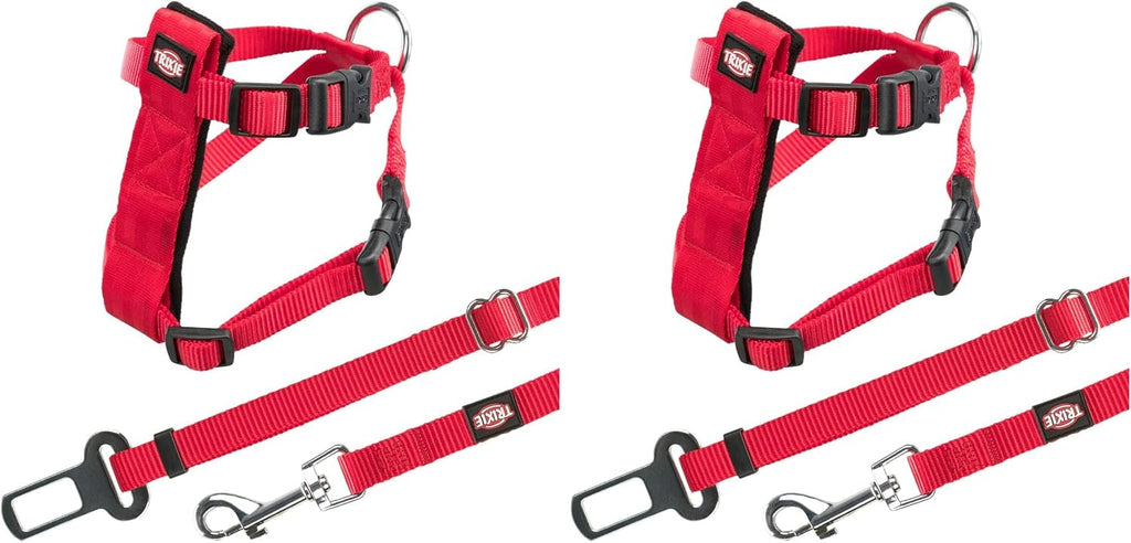 Sicherheitsgurt fuer Katze 20-50 cm verstellbar Rot Gurtsystem