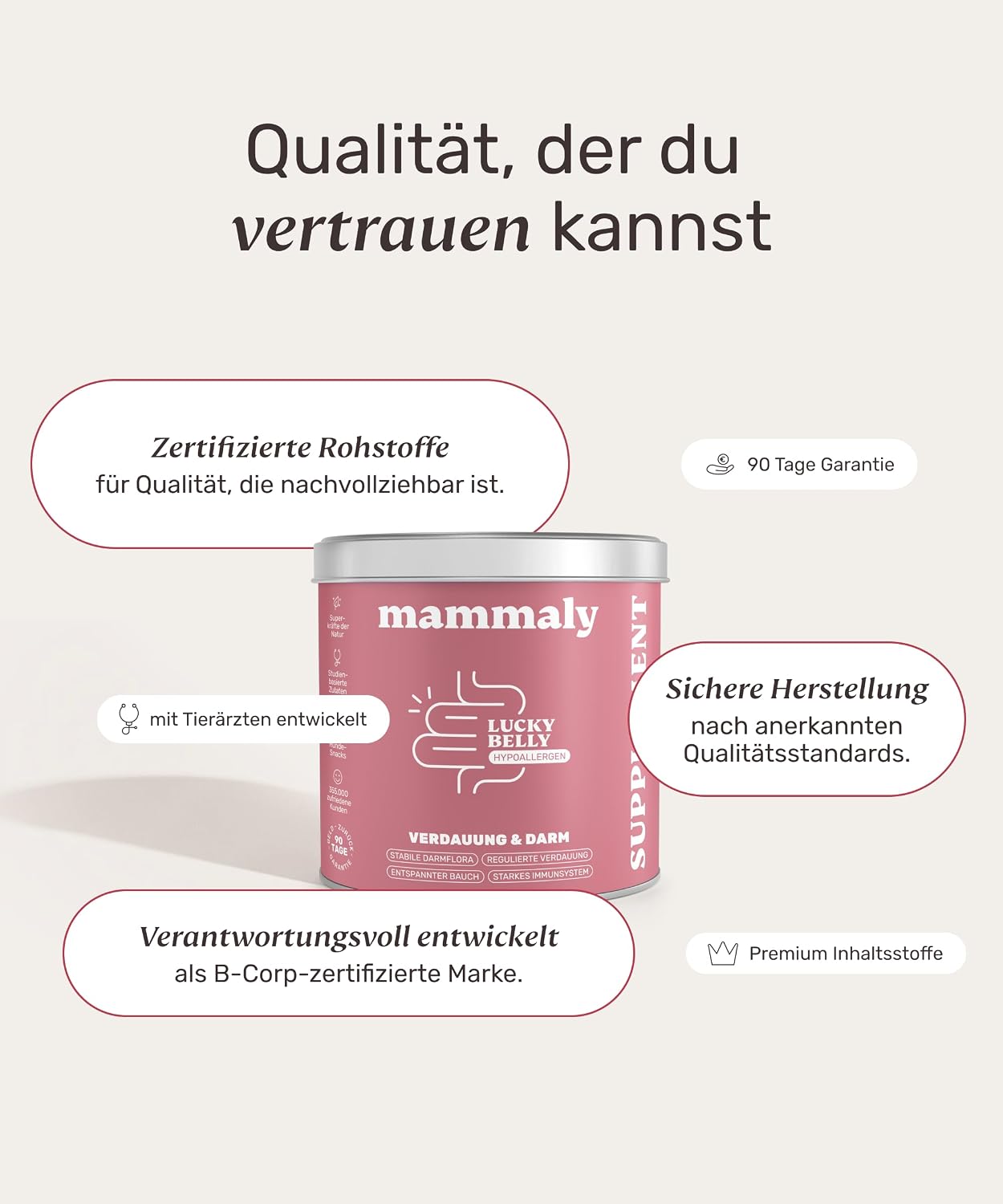 mammaly Lucky Belly Probiotika Hundeleckerlis fuer Magen und Darm
