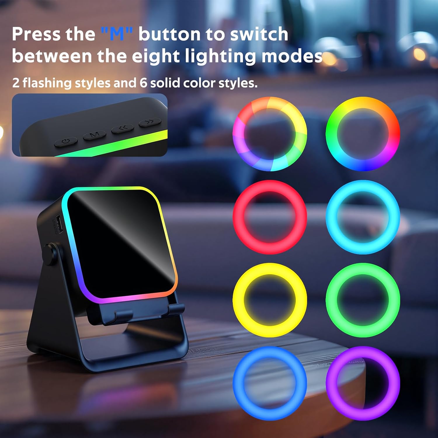BIIB Bluetooth Induktionslautsprecher mit Telefonstaender Geschenk fuer Maenner