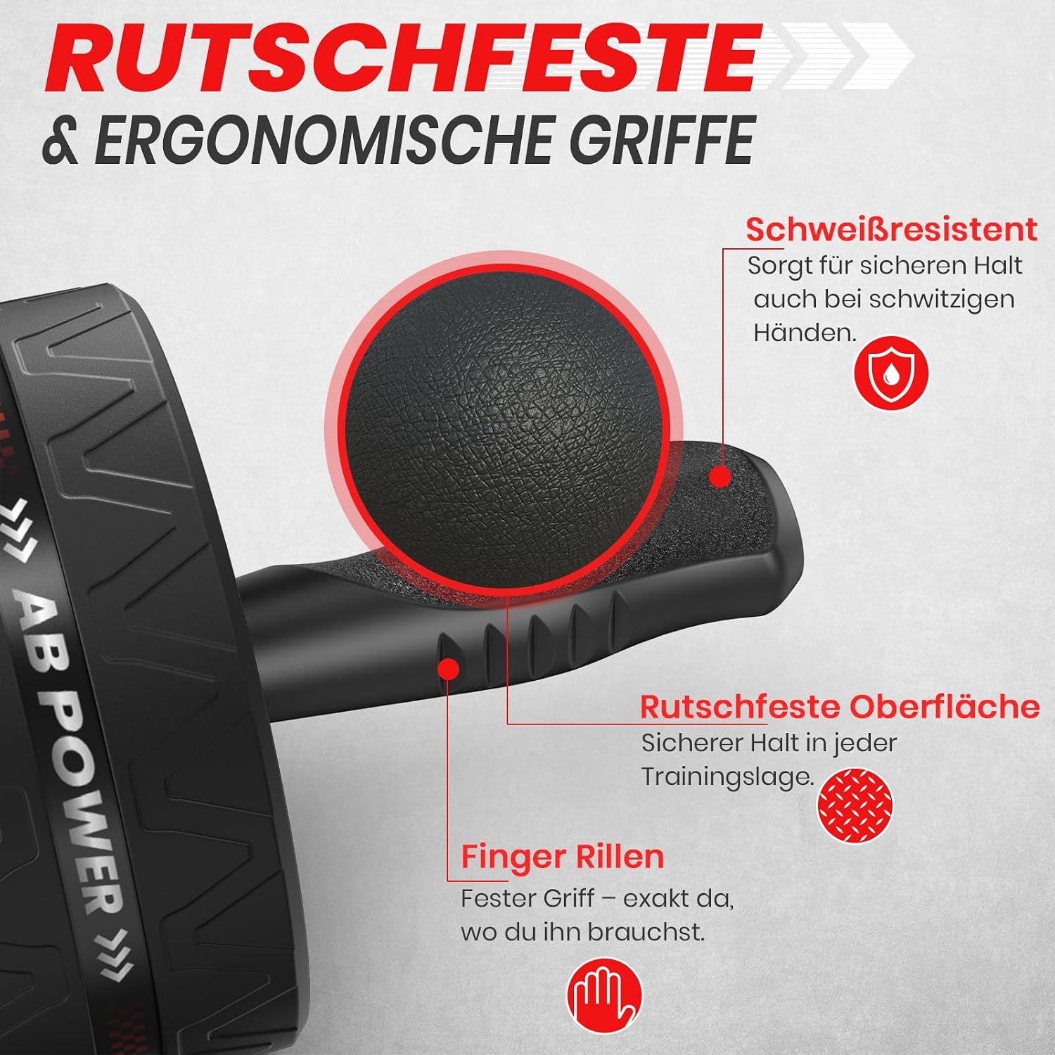 FunFlex Bauchroller Bauchmuskeltrainer Set fuer Zuhause Ganzkoerpertraining