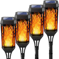 Solarlampen Aussen mit realistischem Flammeneffekt 4er Set IP65 wasserdicht