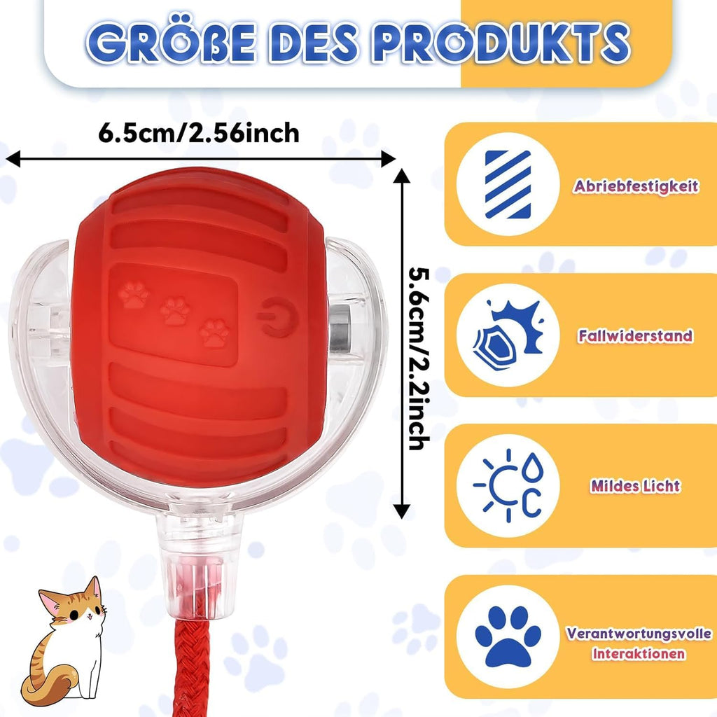 Interaktiver Katzenball elektrisch 360° rollend Katzenspielzeug mit LED