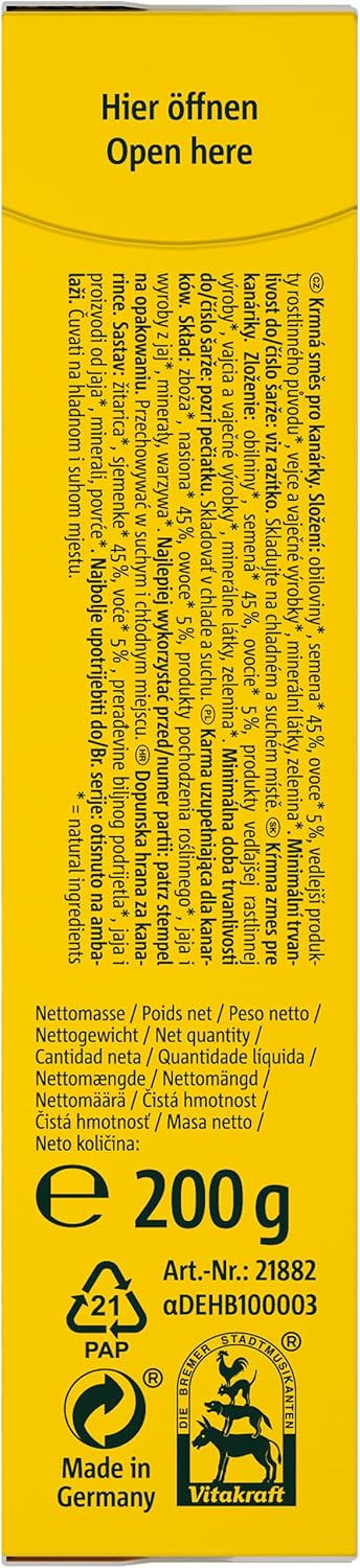 Vitakraft Cocktail-Frucht Kanarienvögel Komplettnahrung 200g