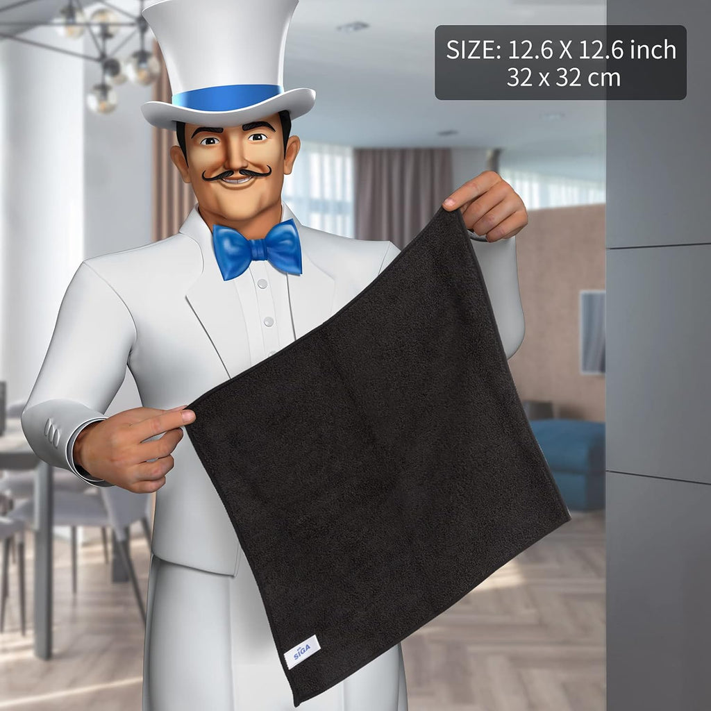 MR.SIGA Mikrofaser Reinigungstuch 12er Set 32x32 cm Grau Allzwecktuch