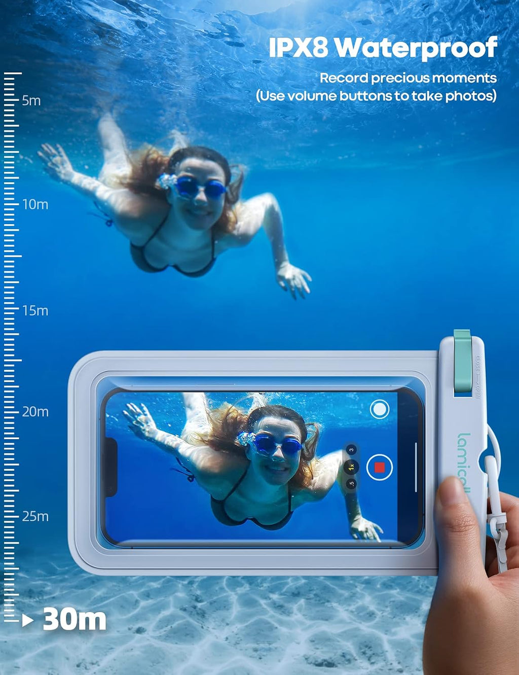 Lamicall IPX8 wasserdichte Handytasche 2er Set bis 7" fuer iPhone 17-13 Pro Max S