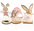 Holz Osterhase Deko Aufsteller 2er Set Fruehlingsdeko Tischdekoration