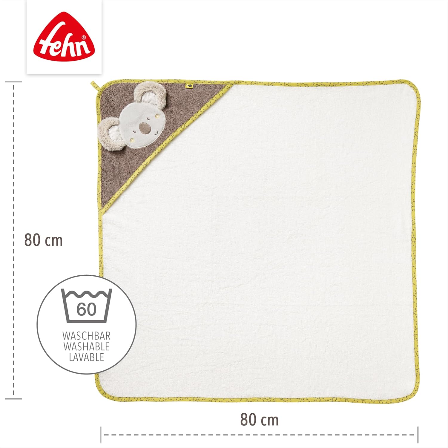 Kapuzenhandtuch Baby Lama 90x90 cm Kuscheliges Badetuch fuer Neugeborene