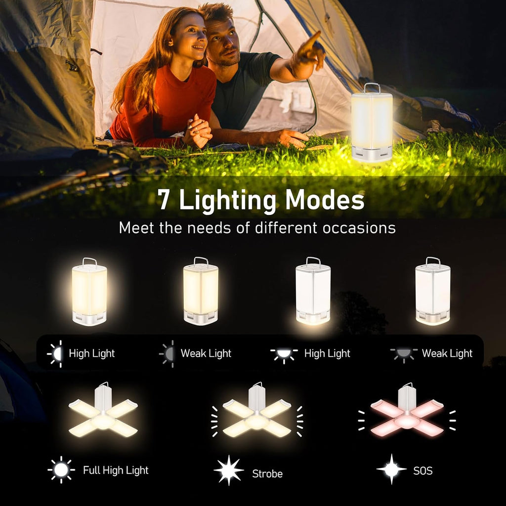 Blukar LED Campinglampe 116 LEDs USB‑C wiederaufladbar 7 Lichtmodi Zeltlampe
