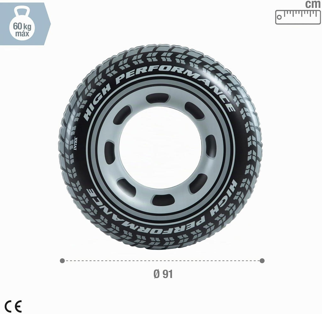 Intex Schwimmring Reifen 91 cm Vinyl schwarz Aufblasbar