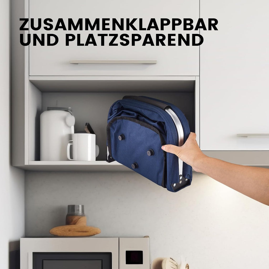 Yeabett Einkaufskorb faltbar 46x27x25 cm mit 4 Stuetzstangen gepolstert