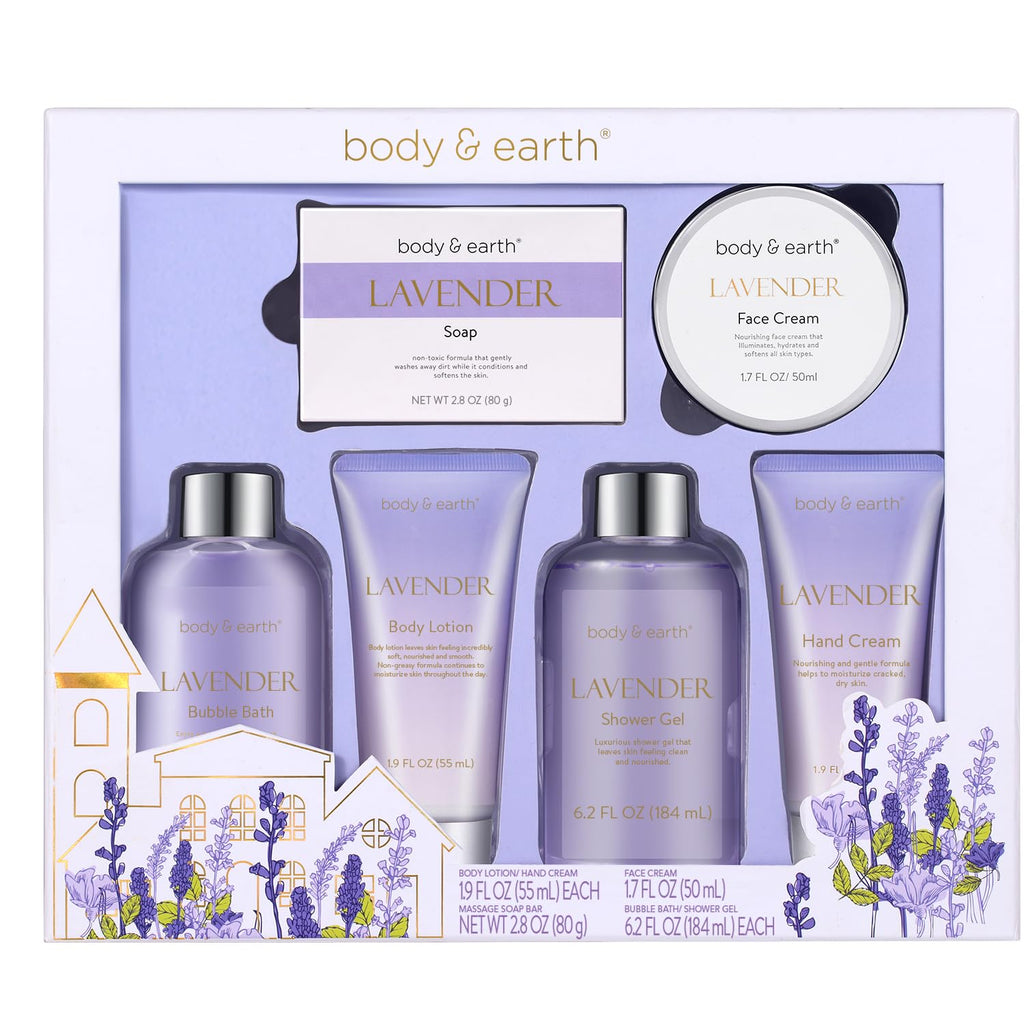 BODY & EARTH Geschenkbox Frauen 5-teilig Rose Geburtstagsgeschenk Freundin