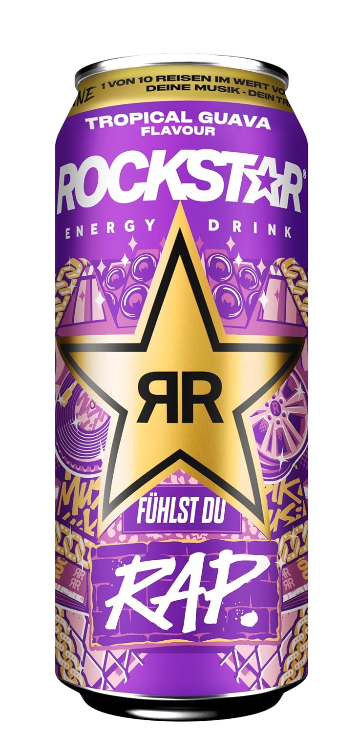 Rockstar Energy Drink Tropical Guava Geschmack - Koffeinhaltiges Erfrischungsget
