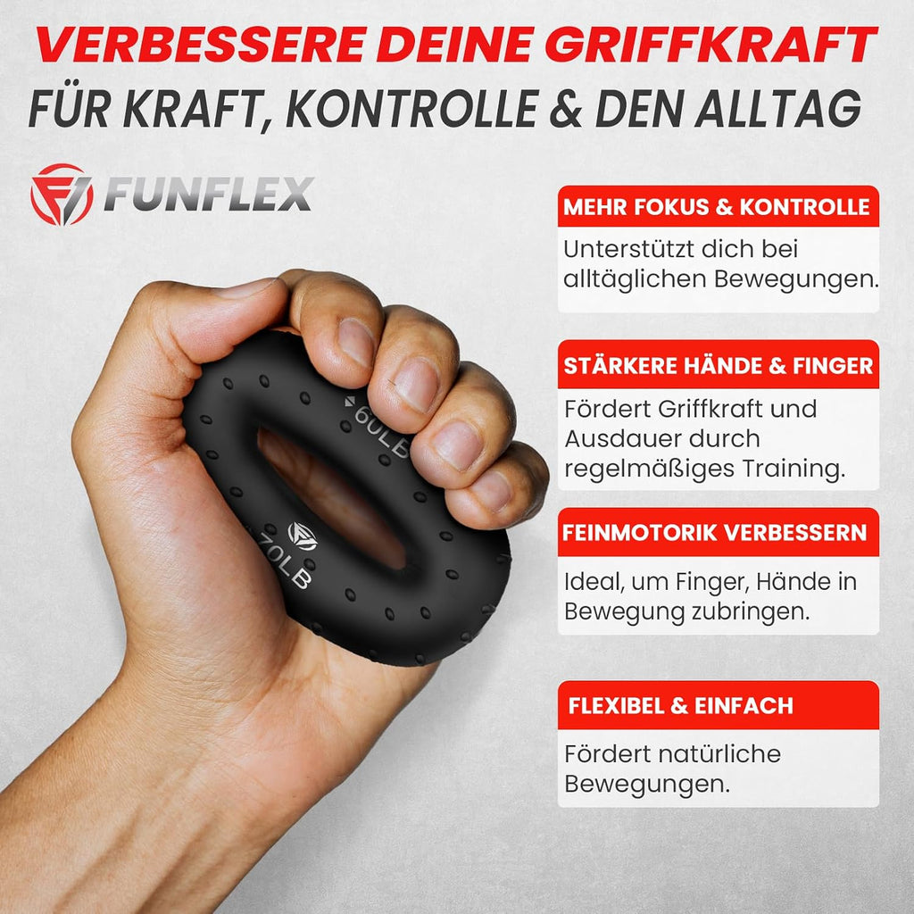 Funflex Griffkraft Trainer Set: Handtrainer Fingertrainer Fingerstrecker Unterar