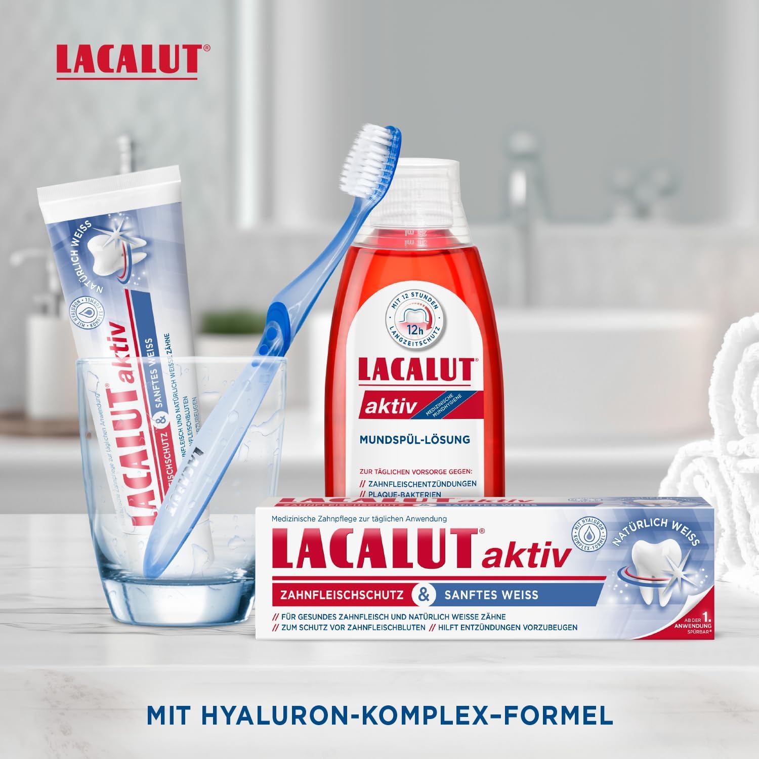 Lacalut Aktiv Zahnpasta Zahnfleischschutz sanfte Aufhellung