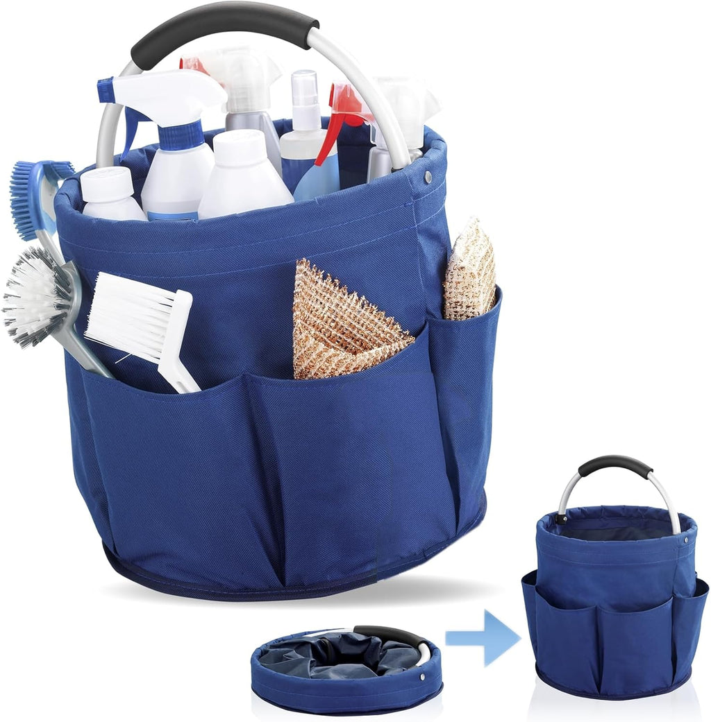 Maximex Reinigungs-Caddy faltbar Gruen mit 6 Taschen gepolsterter Griff