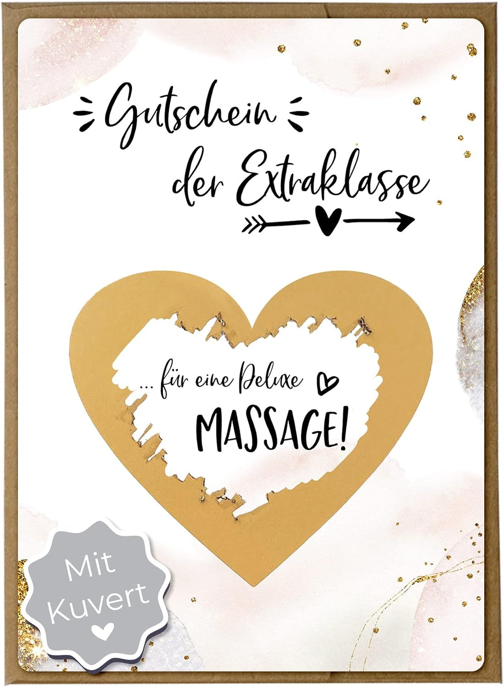 Joli Coon Valentinstag Karte fuer Ihn mit Kuvert Gutschein-Design