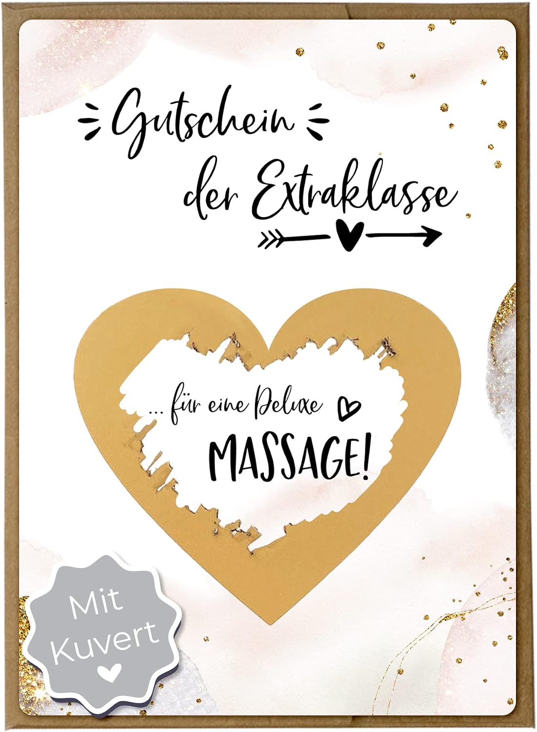 Joli Coon Valentinstag Karte fuer Ihn mit Kuvert Gutschein-Design