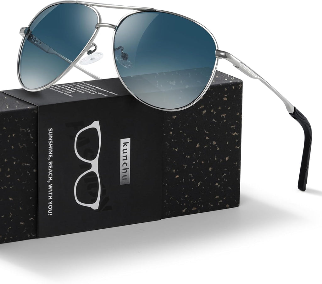 Polarisierte Sonnenbrille Unisex UV400 Fliegerstil ultraleicht schwarz