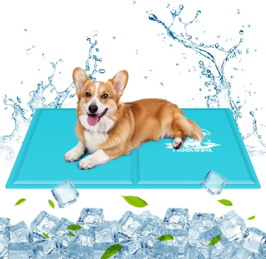 Nobleza Kuehlmatte fuer Hunde 65×50 cm Gel 2cm-80cm Hellblau selbstkuehlend
