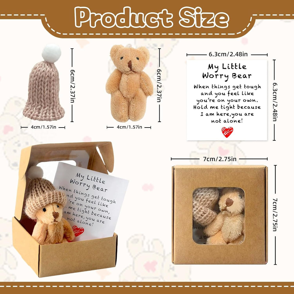 Pocket Hug Teddybaer Mini Stofftier im Geschenkbox Kuschelbaer Puppe