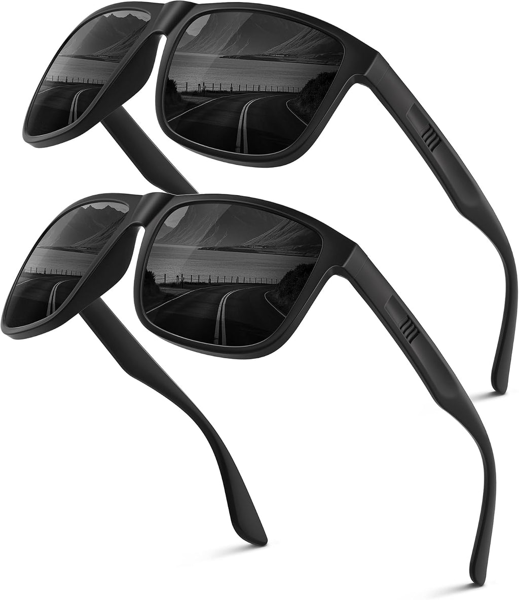 Polarisiert Herren Sonnenbrille UV400 UV-Schutz Retro rechteckig ultraleicht