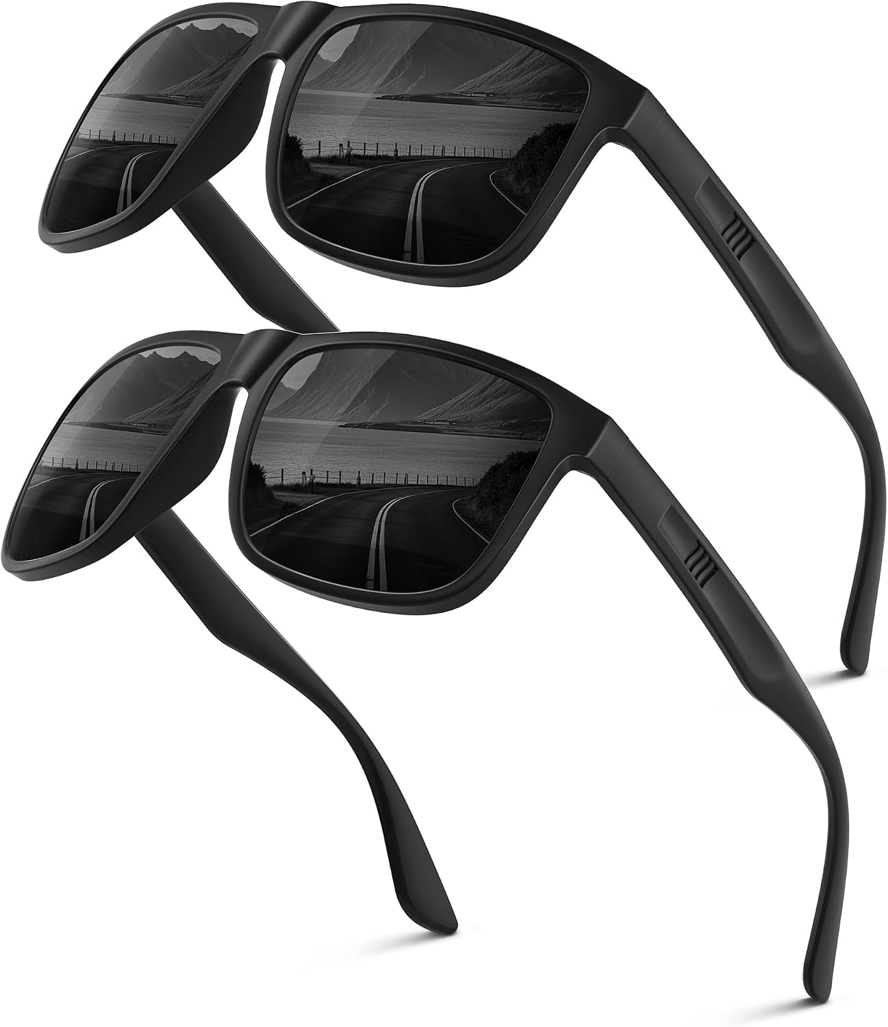 Polarisiert Herren Sonnenbrille UV400 UV-Schutz Retro rechteckig ultraleicht