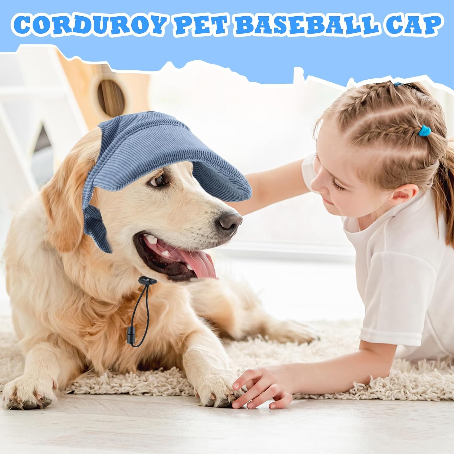 Hundehut verstellbar XS-XL mit Ohrloechern Sonnenschutz Baseballmuetze