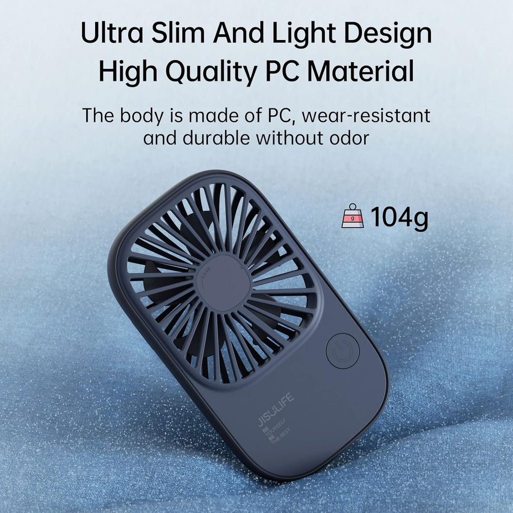 JISULIFE tragbarer USB-Ventilator 3 Stufen wiederaufladbar blau Reise