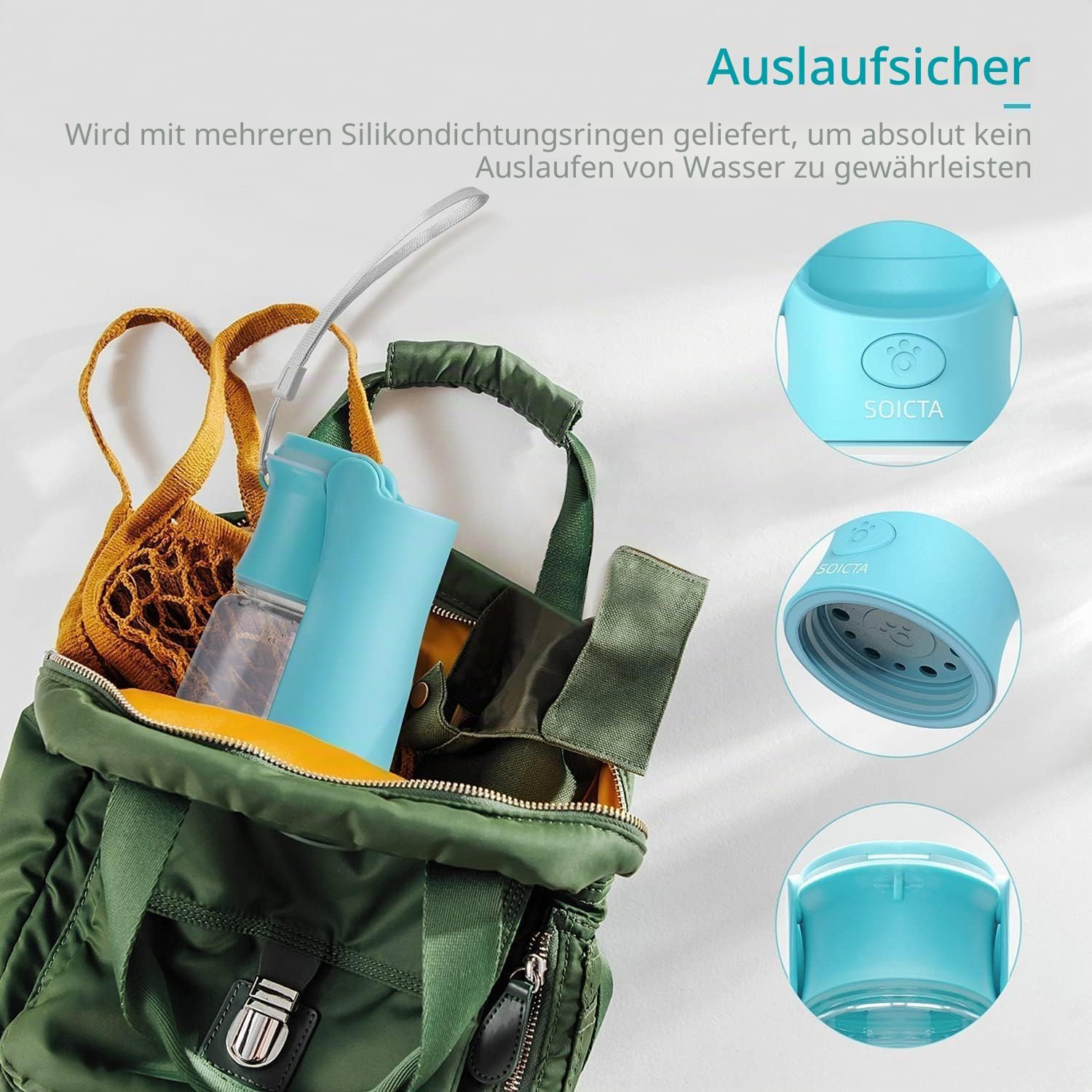 Hundetrinkflasche zum Mitnehmen Wasserflasche fuer Welpen Hunde