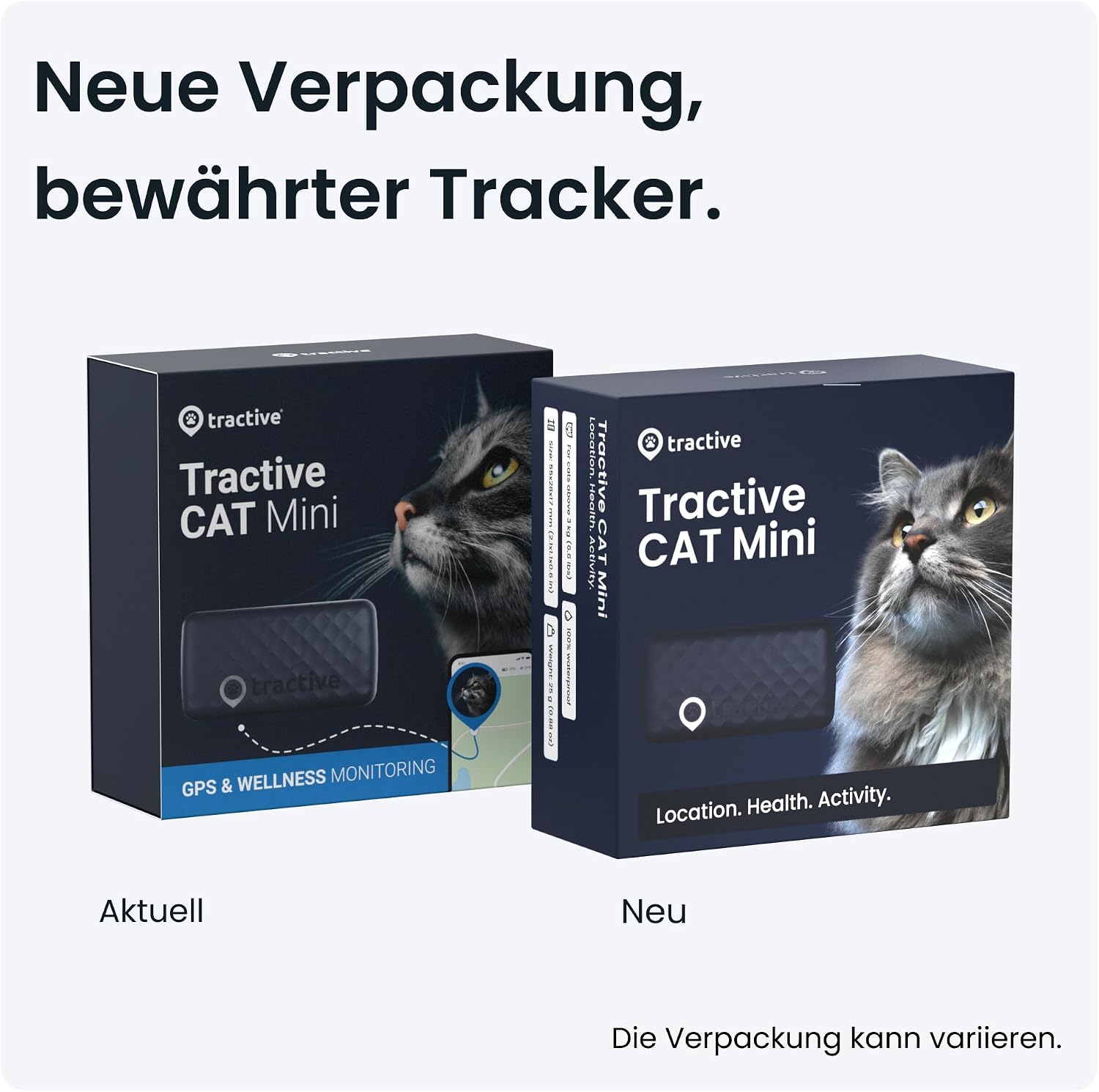 Tractive CAT Mini GPS Tracker Katzen Halsband Braun mit Live-Ortung