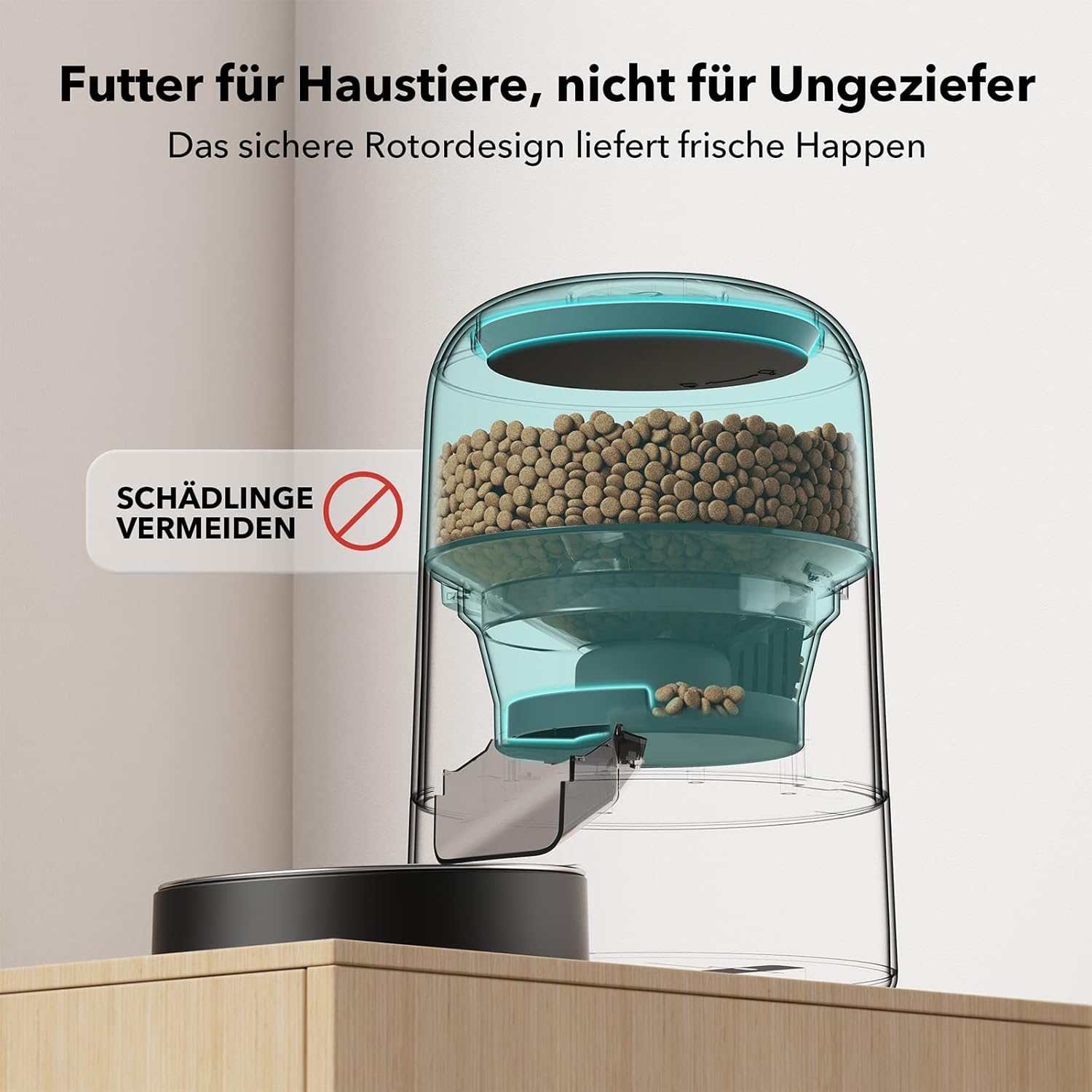 PETLIBRO Intelligenter Katzenfutterautomat kabellos mit App Steuerung, Edelstahl