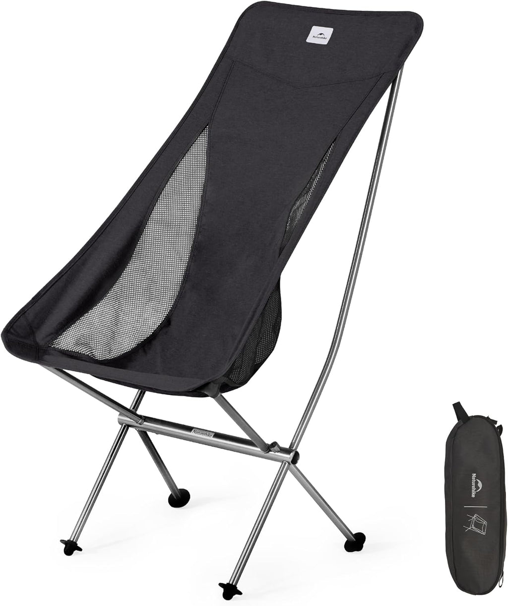 Naturehike Campingstuhl Ultraleicht klappbar bis, Schwarz