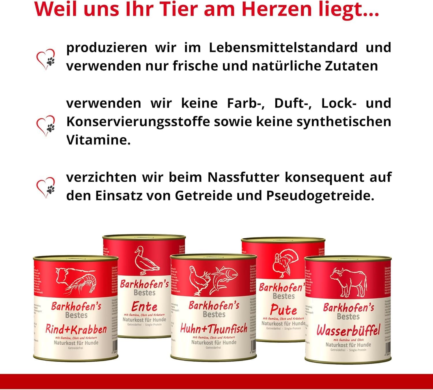 Barkhofen Nassfutter fuer Hund 6 x, getreidefrei, Ziege, verschiedene Sorte
