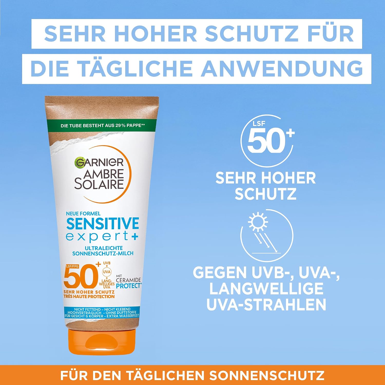 Garnier Ambre Solaire Sensitive Expert+ Sonnenmilch LSF 50+ 175ml