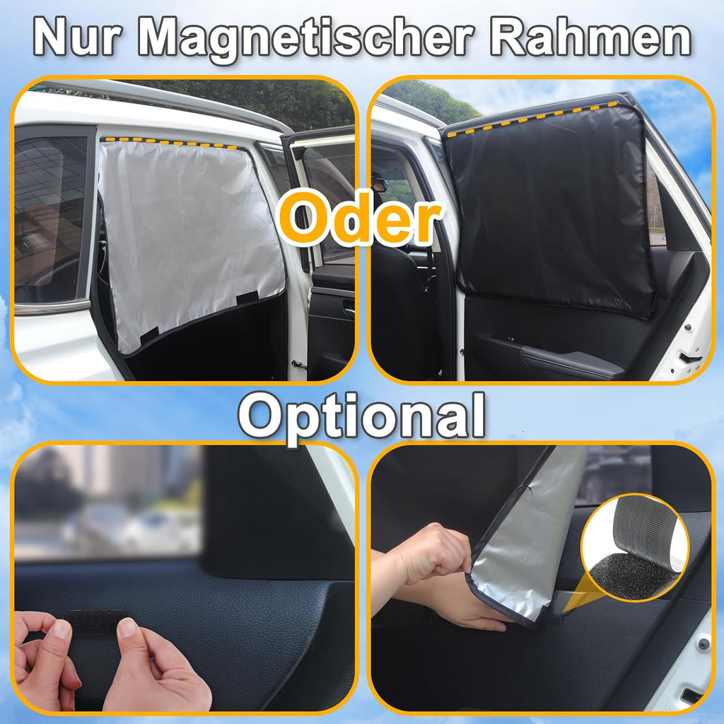Lechin Sonnenschutz magnetisch Auto Vorhang 2er Set fuer Seiten- und Heckscheibe