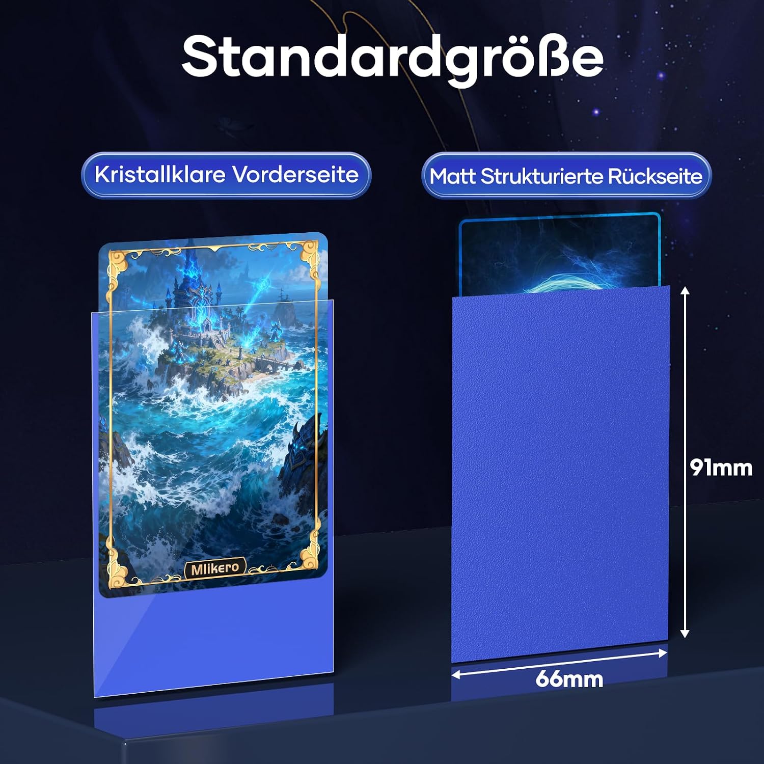 Mlikero Kartenhuellen 66×91 mm 500 Stueck 5 Farben Sleeves fuer Sammelkarten