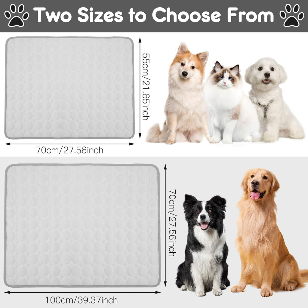 Aitsite Kuehlmatte Hund Katze 55x70 cm waschbar selbstkuehlend Grau 1cm-100cm
