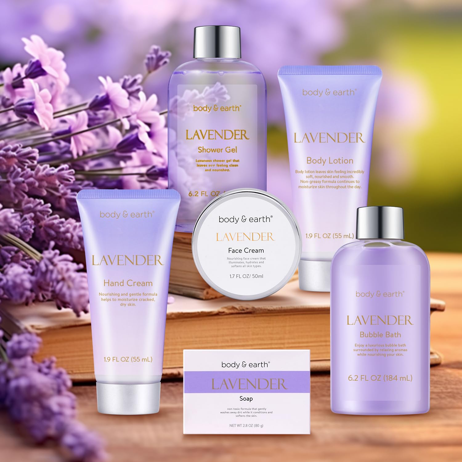 BODY & EARTH Geschenkbox Frauen 5-teilig Rose Geburtstagsgeschenk Freundin
