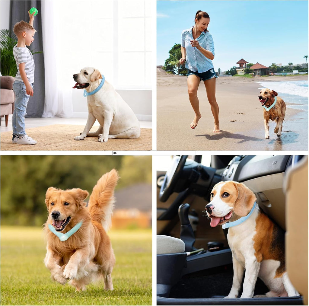 DEWEL Kuehlhalsband fuer Hunde bis 47 cm 360° Nackenkuehlschlauch Gruen