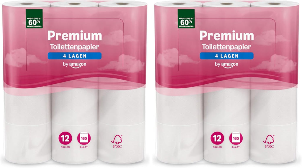 Toilettenpapier 4-lagig 12 Rollen weich Haushaltspapier