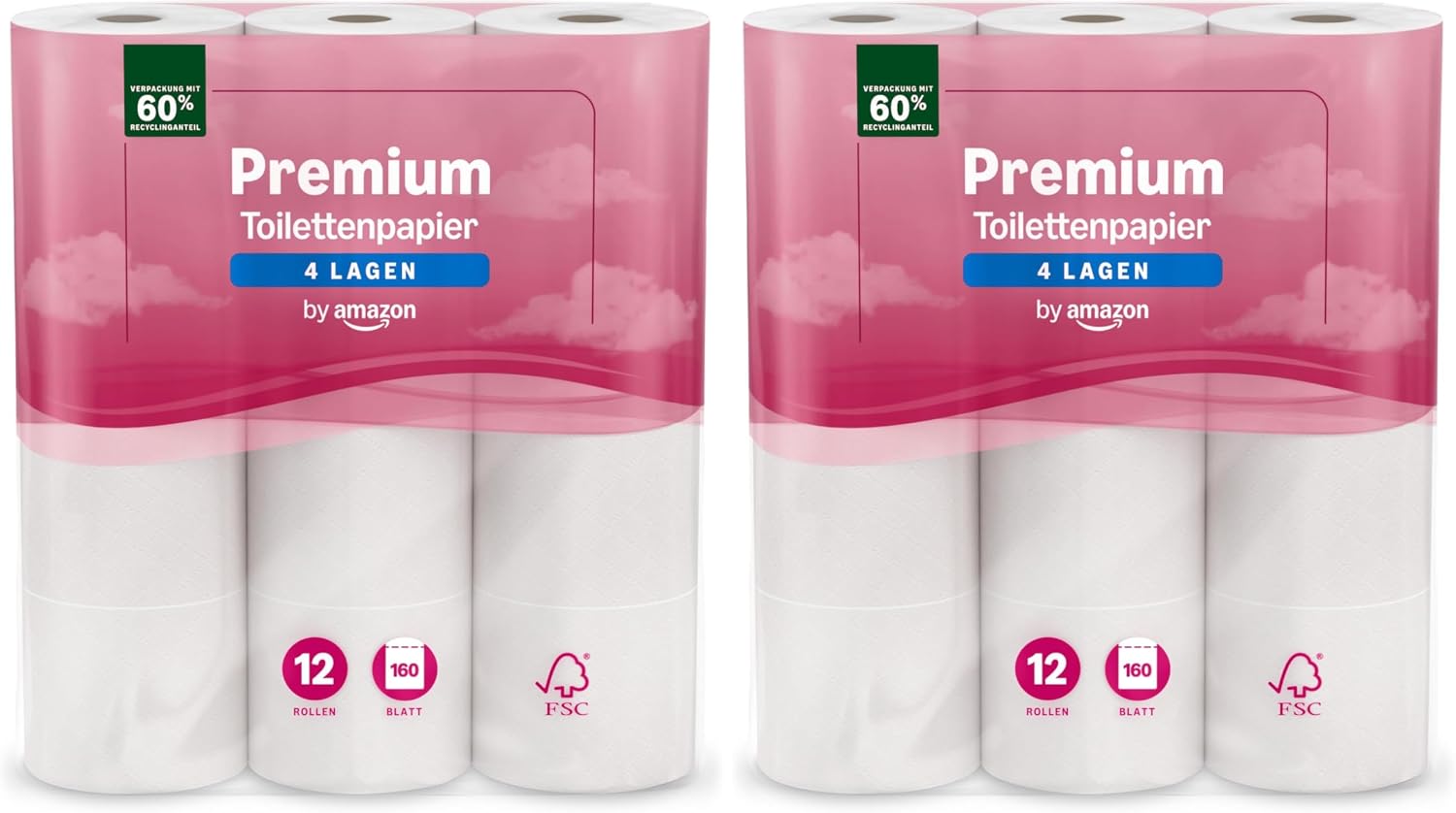 Toilettenpapier 4-lagig 12 Rollen weich Haushaltspapier