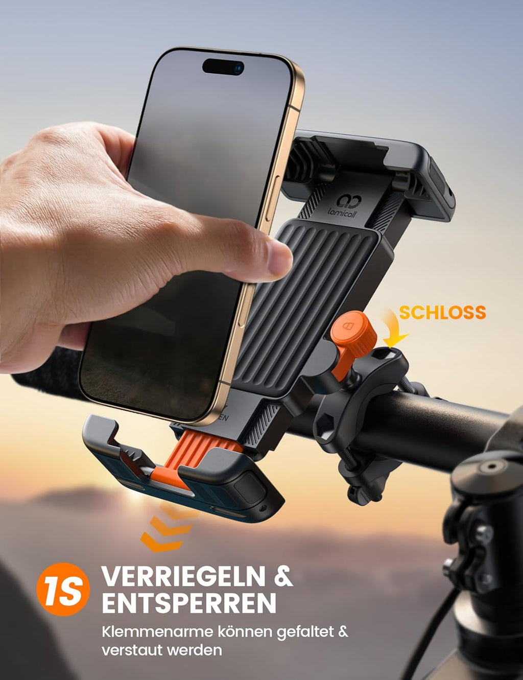 Handyhalterung Fahrrad Lenker 6-7 Zoll Schnellverschluss Universal