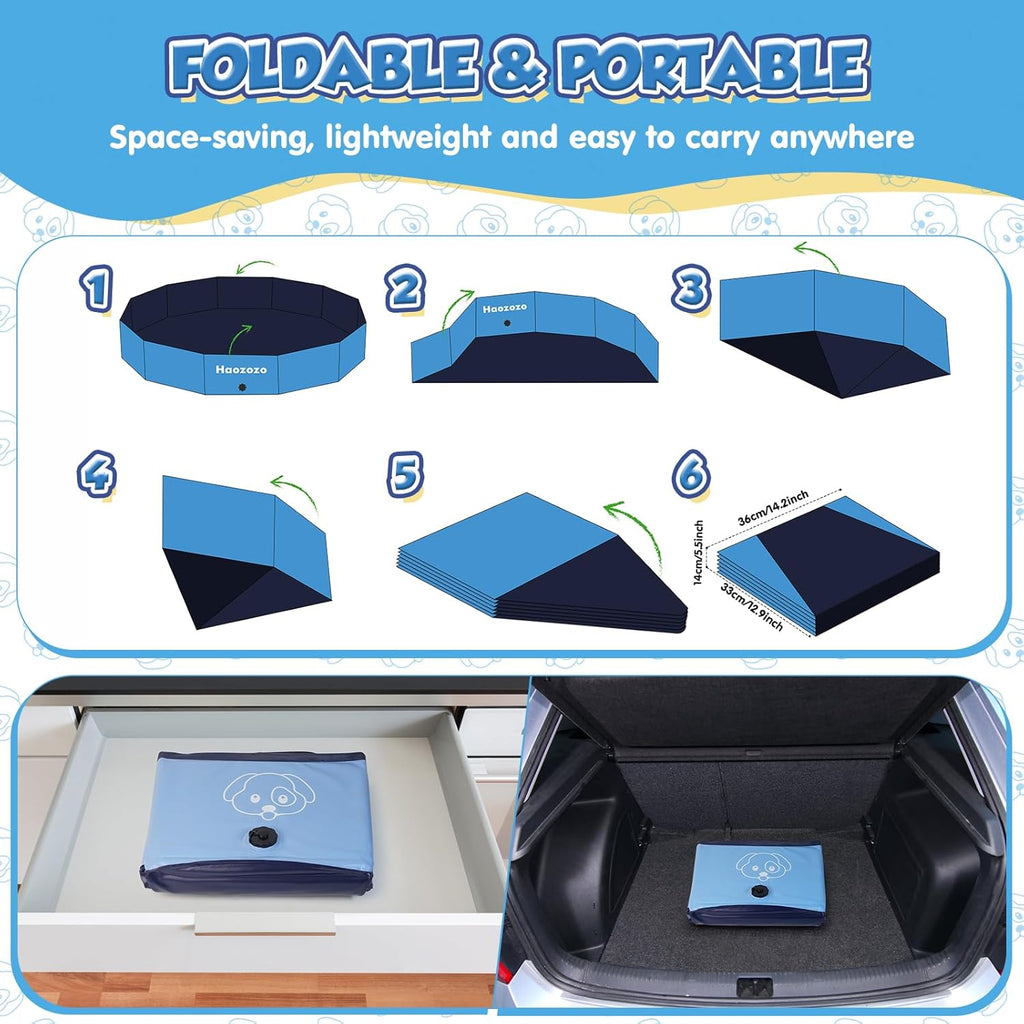 Hundepool faltbar PVC 120 x 30 cm Anti-Rutsch Planschbecken 20cm-30cm