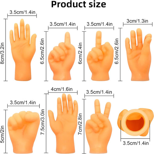 14x Mini Hände Fingerpuppen Set Gummi Tiny Hands Party Spielzeug Katze Kinder
