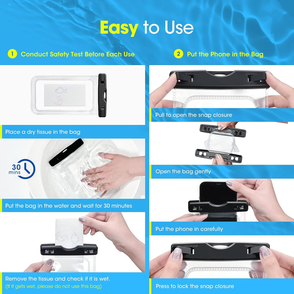Wasserdichte Handytasche IPX8 bis 7" kompatibel mit iPhone 14 13 12 Pro Max (2 S