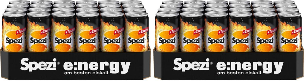 Spezi Energy Drink Dose 24 x Cola und Orange mit Koffein Vitamine