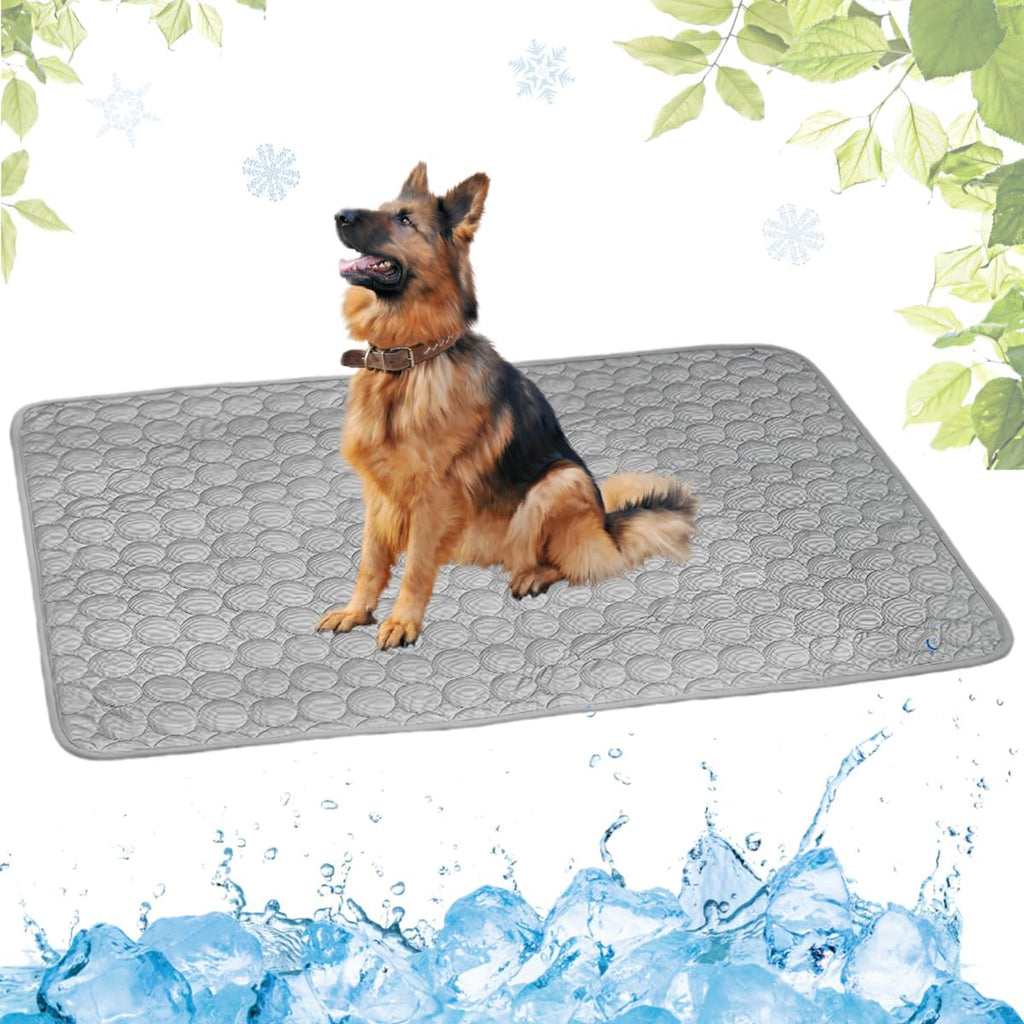Selbstkuehlende Hundematte 40x50 cm Blau Waschbar Kuehlkissen fuer Hunde