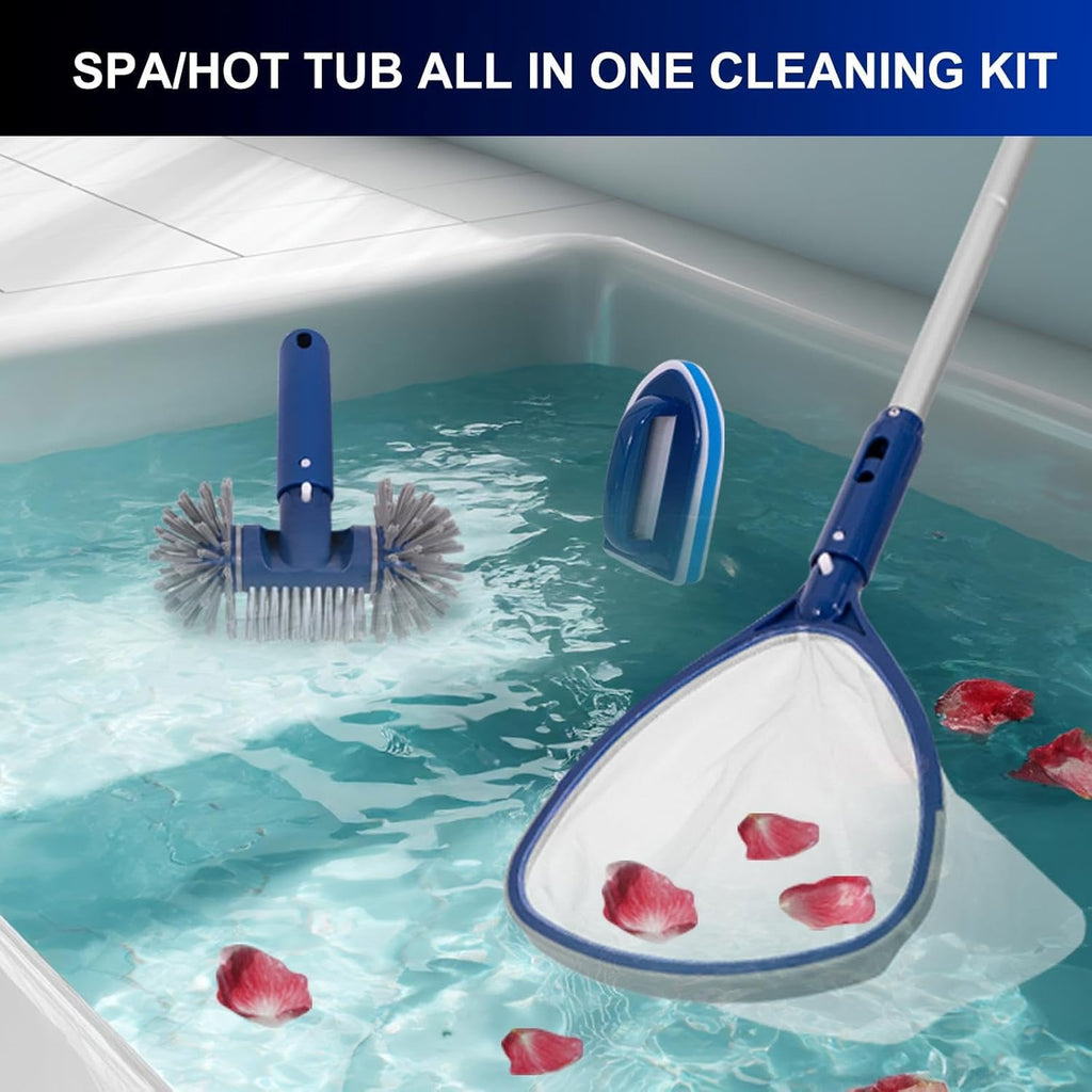 POOLAZA Reinigungsset fuer Pool Spa Whirlpool mit Kescher Buerste 91,5 cm
