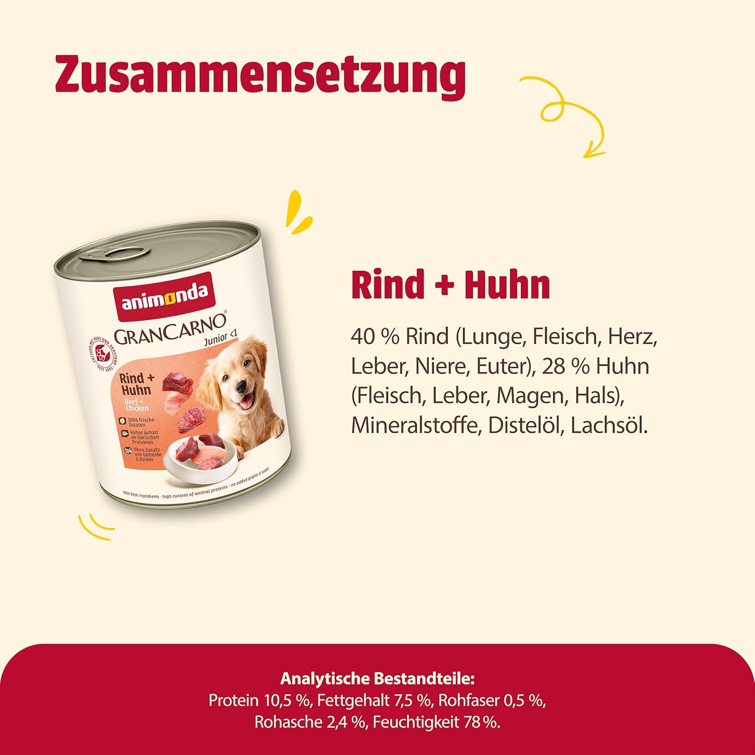 Animonda GranCarno Junior Welpen Nassfutter Rind & Huhn verschiedene Sorten